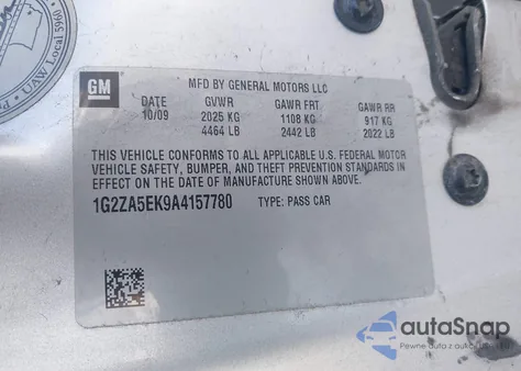 2010 Pontiac G6 from USA, damaged, VIN 1G2ZA5EK9A4157780